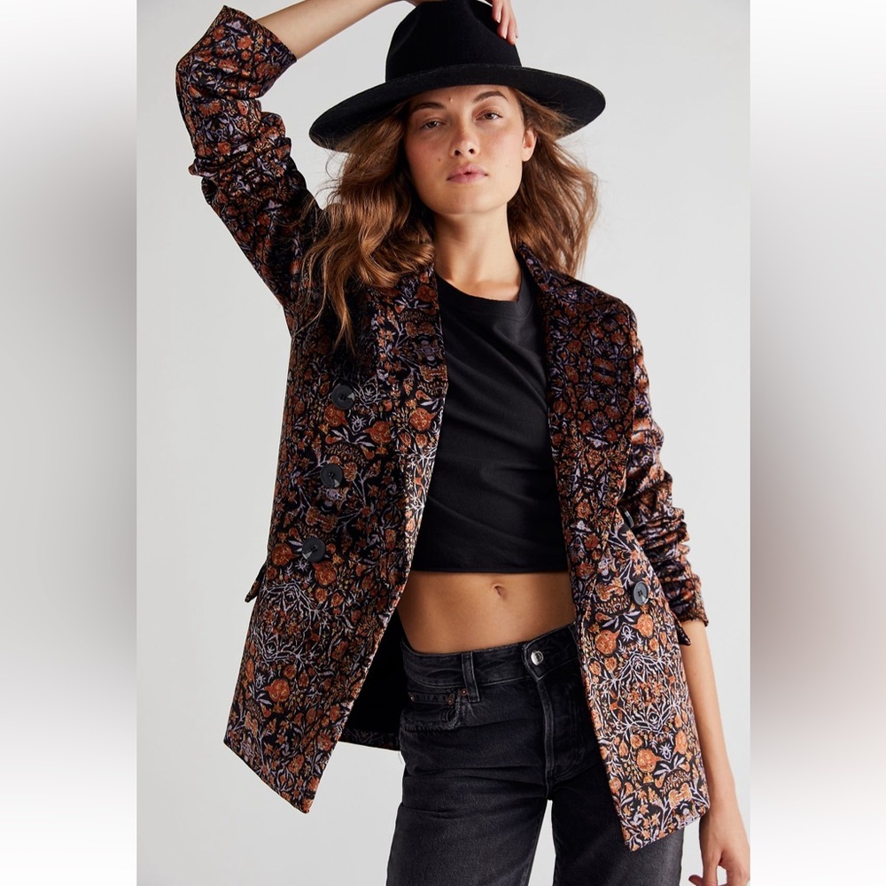 Free People Printed Ashby Blazer XS